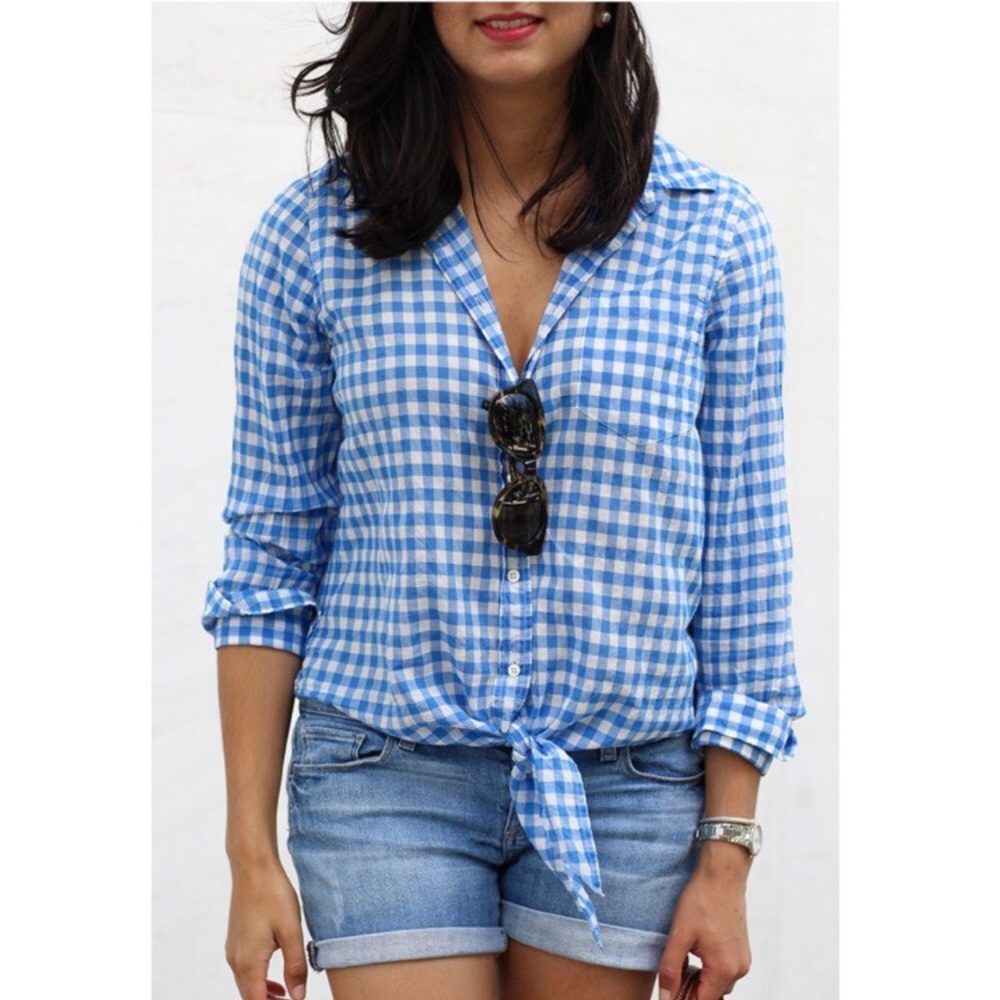 J. Crew Tie-Front Button Down - image 4